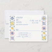 Simple Elegant Tiles Amalfi Coast Italy Wedding RSVP Karte (Vorderseite)