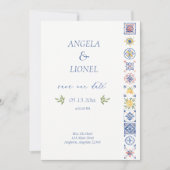 Simple Elegant Tiles Amalfi Coast Italy Wedding Save The Date (Vorderseite)