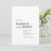 Simple Elegant Timeless Typography QR code Wedding Einladung (Stehend Vorderseite)