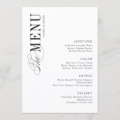 Simple Elegant Timeless Typography Wedding Menükarte (Vorderseite)