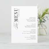 Simple Elegant Timeless Typography Wedding Menükarte (Stehend Vorderseite)
