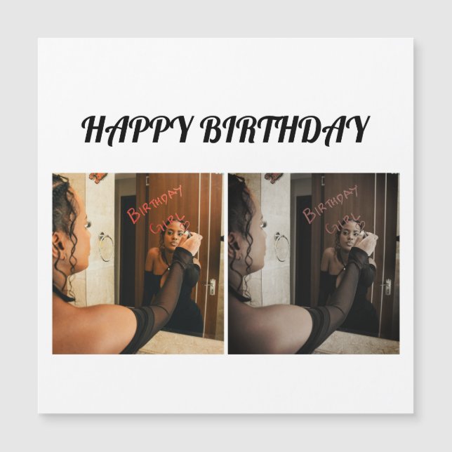 Simple Elegant two photo Magnetkarte (Vorderseite)