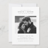 Simple Elegant Typography QR Code Photo Wedding Einladung (Vorderseite)