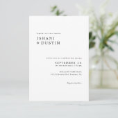Simple Elegant Typography Wedding Einladung (Stehend Vorderseite)