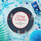 Simple Elegant Ugly Christmas | Family Custom Name Pappteller (Party)