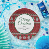 Simple Elegant Ugly Christmas | Family Custom Name Pappteller (Party)