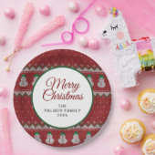 Simple Elegant Ugly Christmas | Family Custom Name Pappteller (Party)