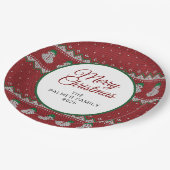 Simple Elegant Ugly Christmas | Family Custom Name Pappteller (Schrägansicht)