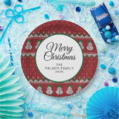 Simple Elegant Ugly Christmas | Family Custom Name Pappteller (Party)