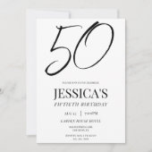 Simple Elegant Unisex 50th Birthday Party Einladung (Vorderseite)