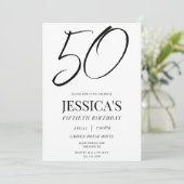 Simple Elegant Unisex 50th Birthday Party Einladung (Stehend Vorderseite)