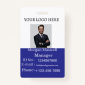 Simple Elegant Vertical Employee Access Card Photo Ausweis (Vorderseite)