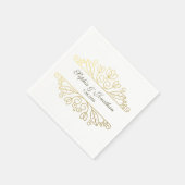 SImple Elegant Vintag Chic Gold Wedding Custom Serviette (Ecke)