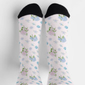 Simple Elegant Watercolor Hydrangea Flowers Socken (Oben)