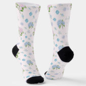 Simple Elegant Watercolor Hydrangea Flowers Socken (Gewinkelt)