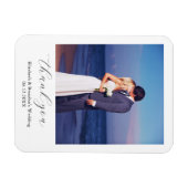 Simple Elegant Wedding Foto Vielen Dank Magnet (Horizontal)