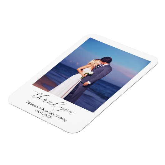 Simple Elegant Wedding Foto Vielen Dank Magnet (Linke Seite)