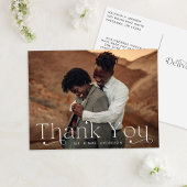 Simple Elegant Wedding Foto Vielen Dank Postkarte
