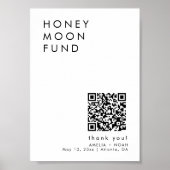 Simple Elegant Wedding Honeymoon Fund Sign Poster (Vorne)