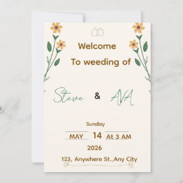 Simple Elegant Wedding Invitation Einladung