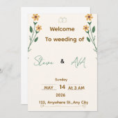 Simple Elegant Wedding Invitation Einladung (Vorne/Hinten)