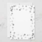 Simple Elegant Wedding Silver Confetti Einladung (Rückseite)