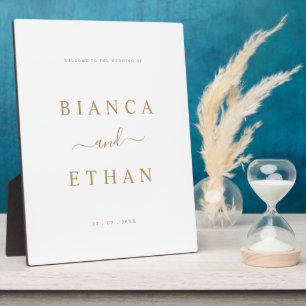 Simple Elegant Wedding Tabletop Welcome Sign Fotoplatte