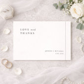 Simple Elegant Wedding Thank You Card With Note Dankeskarte