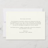 Simple Elegant Wedding Thank You Card With Note Dankeskarte (Rückseite)