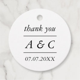 Simple Elegant Wedding Vielen Dank Geschenkanhänger