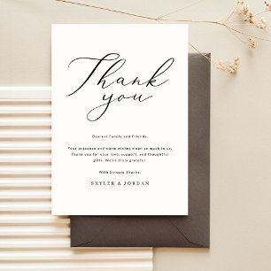 Simple Elegant Wedding Vielen Dank Platzkarte