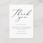 Simple Elegant Wedding Vielen Dank Platzkarte (Vorderseite)