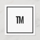 Simple Elegant White Black Monogram Attorney Quadratische Visitenkarte (Vorderseite)