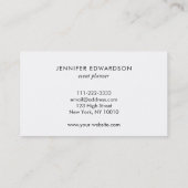 Simple elegant white gold professional visitenkarte (Rückseite)