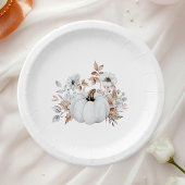 Simple Elegant White Pumpkin Pappteller