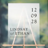 Simple Elegant White Transparent Wedding Acrylschild (Neutral)