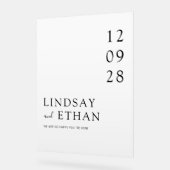Simple Elegant White Transparent Wedding Acrylschild (Winkel)