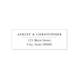 Simple Elegant White Wedding Return Address Permastempel