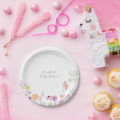 Simple Elegant Wildflower Baby Shower  Pappteller (Party)