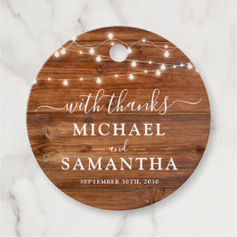 Simple Elegant Wood Rustic Gastgeschenk Hochzeit V Geschenkanhänger