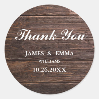 Simple Elegant Woodsy Wedding Danke Stickers