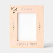 Simple Elegante Love Bird Wedding Foto Geätzte Rahmen (Vorderseite)