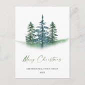 Simple Elegante Tree Christmas Company Gruß Postkarte (Vorderseite)