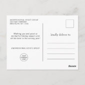 Simple Elegante Tree Christmas Company Gruß Postkarte (Rückseite)