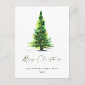 Simple Elegante Tree Christmas Company Gruß Postkarte (Vorderseite)