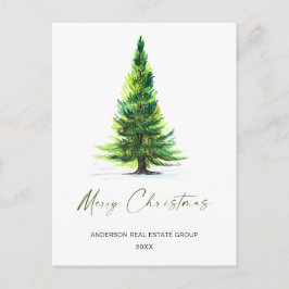 Simple Elegante Tree Christmas Company Gruß Postkarte