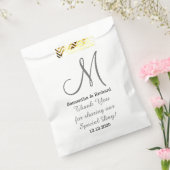 Simple Elegante Wedding Danke Mit Monogramm Geschenktütchen (Versiegelt)