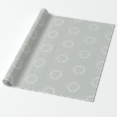 Simple Elegany Grey Green Christmas Holly Wreath Geschenkpapier (Ungerollt)