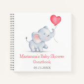 Simple Elephant & Heart Balloon Guestbook Notizblock (Vorderseite)