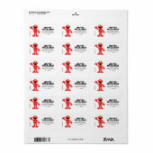 Simple Elmo 1. Geburtstag Adressaufkleber (Vorne)